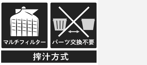 搾汁方式：オールインワンフィルター