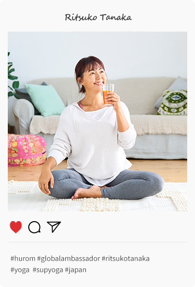 ritsuko #hurom #globalambassador #ritsukotanaka #yoga #supyoga #japan